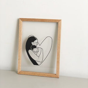 Floating Mother in Wooden Frame - ShapeMixer