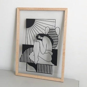 Floating Woman in Wooden Frame - ShapeMixer