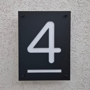 שלט מואר לכניסה לבית פרטי בעיצוב אישי - דגם מספר - ShapeMixer