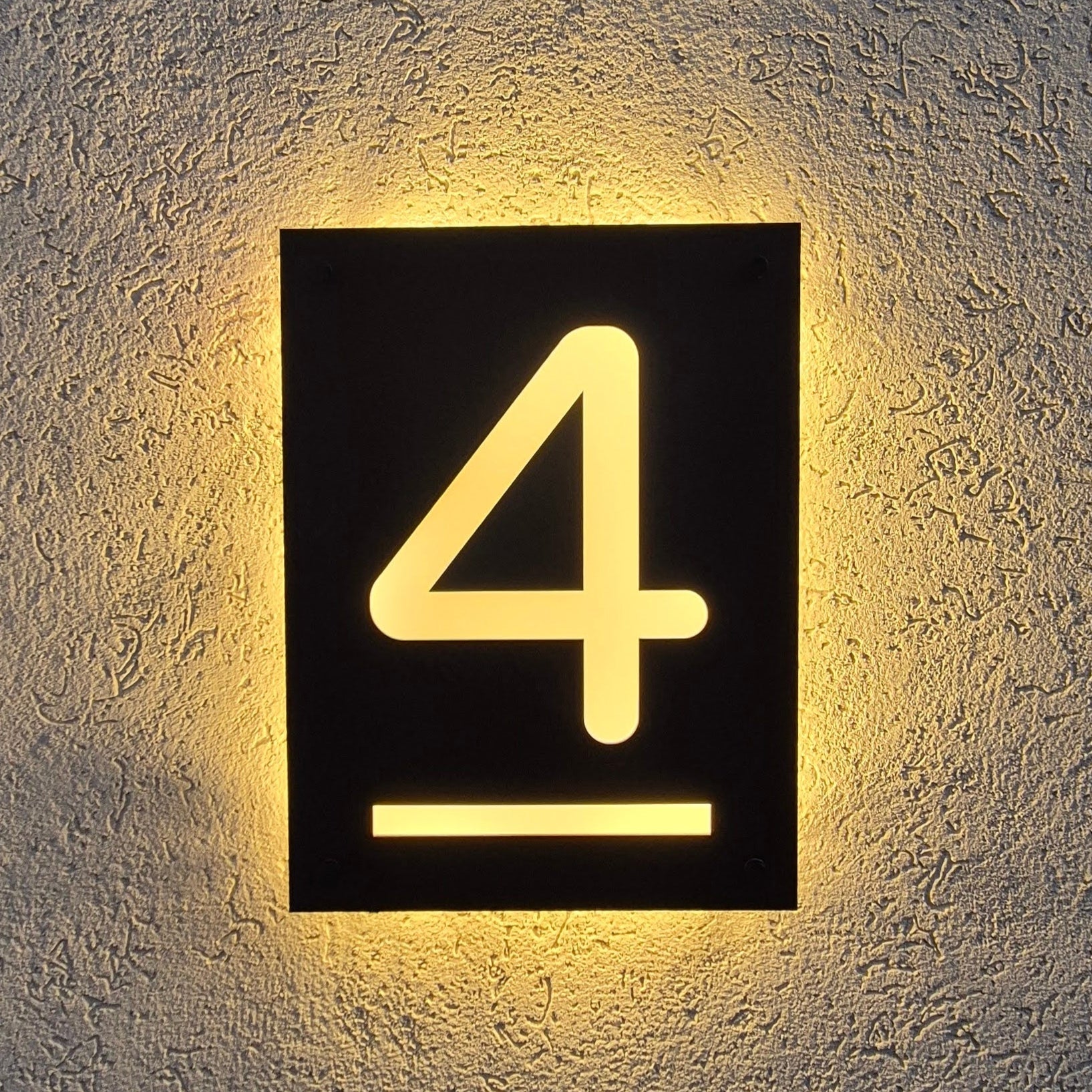 שלט מואר לכניסה לבית פרטי בעיצוב אישי - דגם מספר - ShapeMixer