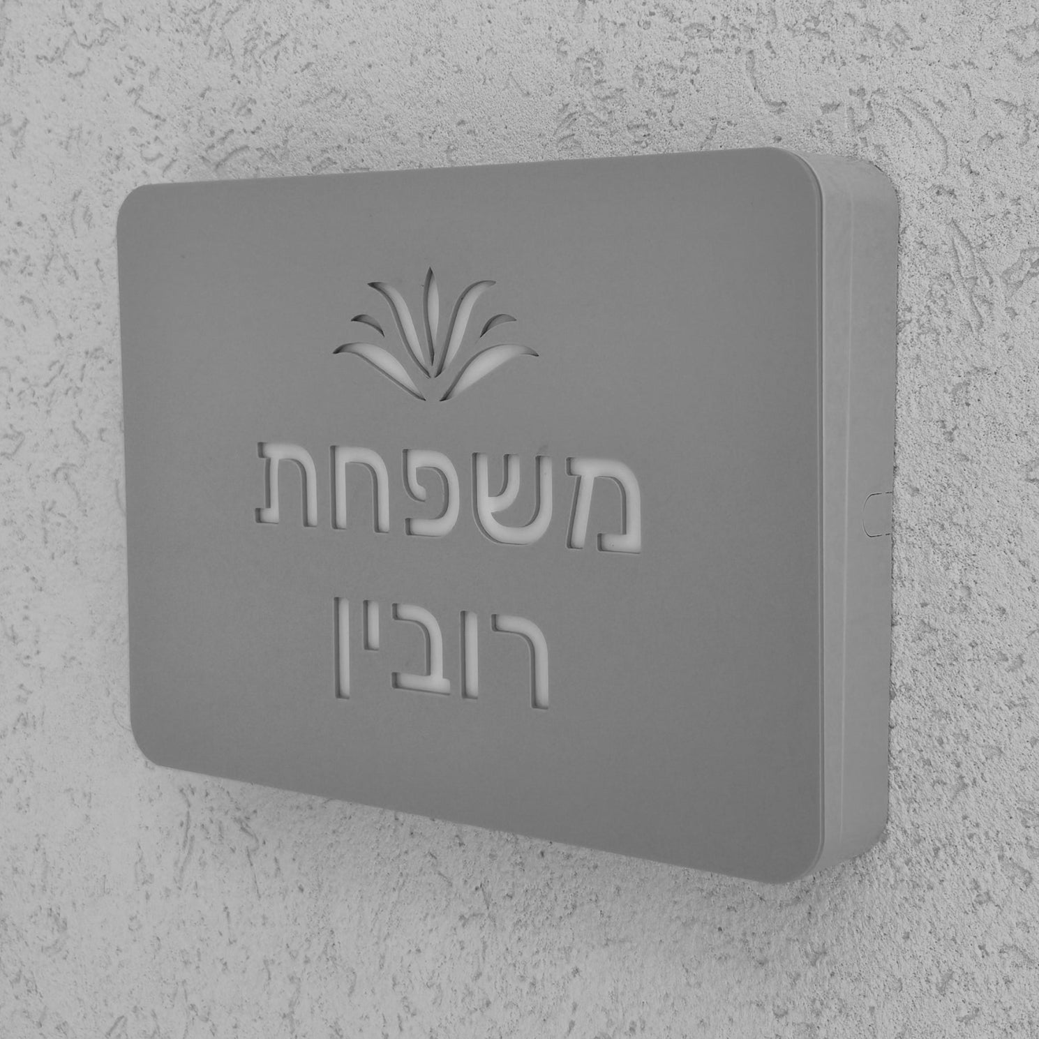 שלט מואר לכניסה לבית פרטי בעיצוב אישי - דגם רובין - ShapeMixer