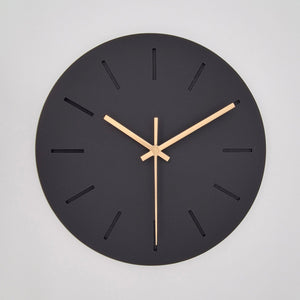 שעון קיר מעוצב לבית - דגם קו - שחור - ShapeMixer