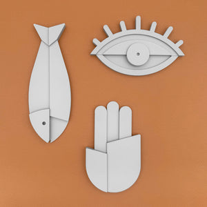 סמלי ברכה לתלייה על הקיר - דגם חמסה - ShapeMixer